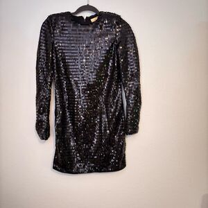 NWT H&M Holiday Collection Black Sequin Mini Dress Size 6